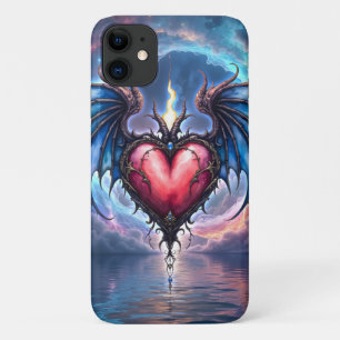Flammendes Herz des Mondes – Gothic Cosmic Love Case-Mate iPhone Hülle