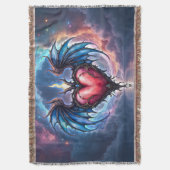 Flammendes Herz des Mondes – Gothic Cosmic Love Decke (Vorderseite Vertikal)