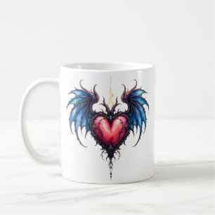 Flammendes Herz des Mondes – Gothic Cosmic Love Kaffeetasse