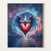 Flammendes Herz des Mondes – Gothic Cosmic Love Planer (Rückseite)