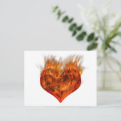 Flammendes Herz! Postkarte (Stehend Vorderseite)