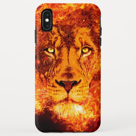 Flammendes Löwengesicht Case-Mate iPhone Hülle (Rückseite)