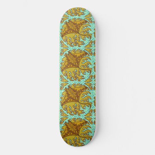 Flammendes Manta Rochen Skateboard (Vorderseite)