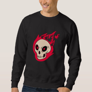 Flammendes Totenkopf-Feuer-Grafik-Sweatshirt für M Sweatshirt