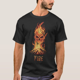 Flammendes Totenkopf-T-Shirt – Kraft in Bewegung T-Shirt