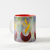 Flammendesign Zweifarbige Tasse (Vorderseite Links)