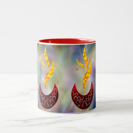 Flammendesign Zweifarbige Tasse (Mittel)