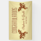 Flammendrache auf Gold Personal Banner (Vertikal)