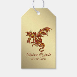 Flammendrache auf Gold Personal Geschenkanhänger