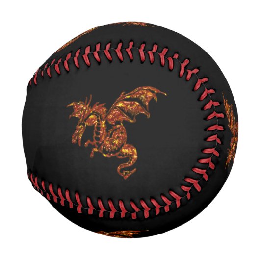 Flammendrache auf schwarz baseball (Rückseite Links)