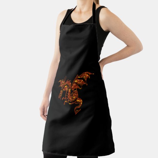 Flammendrache auf schwarz schürze (InSitu)