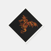 Flammendrache auf schwarz serviette (Ecke)