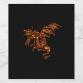 Flammendrache auf schwarz weinetikett (Einzelnes Label)