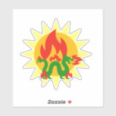 Flammendrache Aufkleber (Blatt)