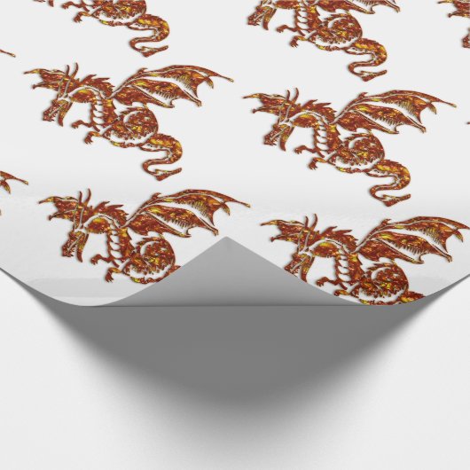 Flammendrache Geschenkpapier (Ecke)