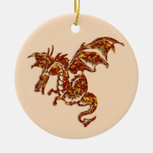 Flammendrache Keramikornament