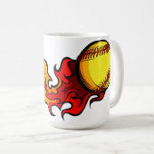FlammenFastpitch Softball-Kaffee-Tasse Kaffeetasse (VorderseiteRechts)