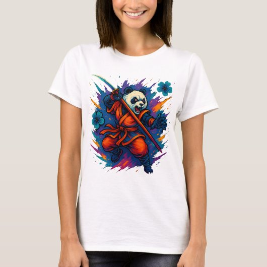 Flammenfaust Panda T-Shirt (Vorderseite)