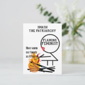 Flammenfeminist zerschlagen Patriarchat 9 Postkart Postkarte (Stehend Vorderseite)