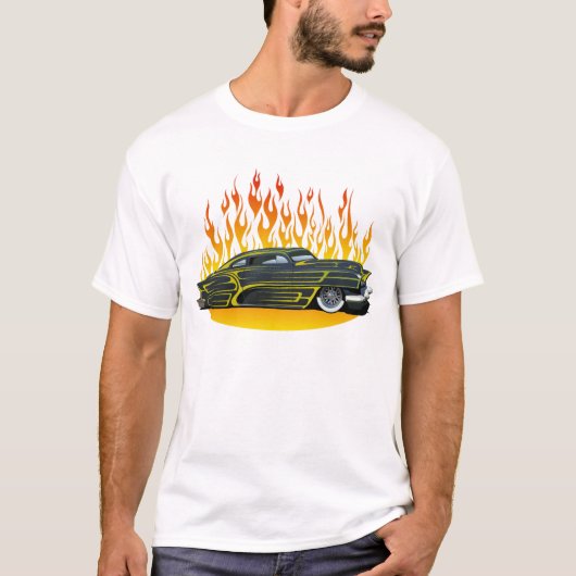 Flammenfeuer Hot Rod Auto Americai T-Shirt (Vorderseite)