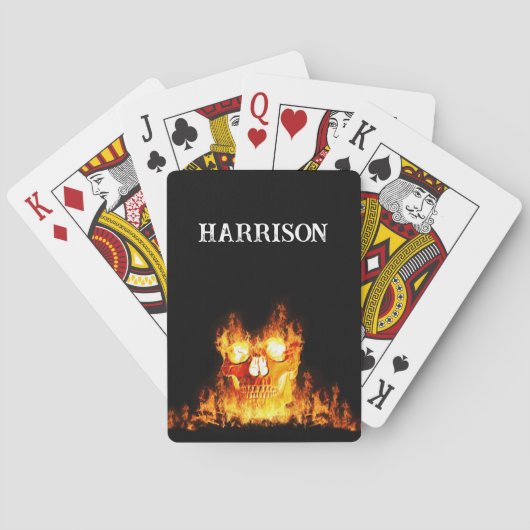 Flammenflammkreises Monogramm Spielkarten (Rückseite)