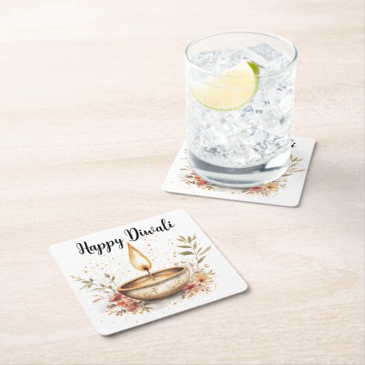 Flammenflüster, Diwali Rechteckiger Pappuntersetzer (Vor Ort)