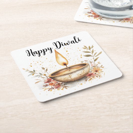 Flammenflüster, Diwali Rechteckiger Pappuntersetzer (angewinkelt)