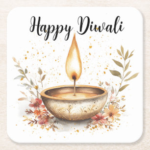 Flammenflüster, Diwali Rechteckiger Pappuntersetzer
