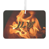 Flammenfotografisches Feuer mit Initialen Autolufterfrischer (Rückseite)