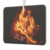 Flammenfotografisches Feuer mit Initialen Autolufterfrischer (Links)