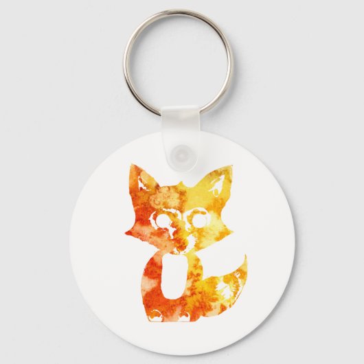 Flammenfox Schlüsselanhänger (Vorderseite)