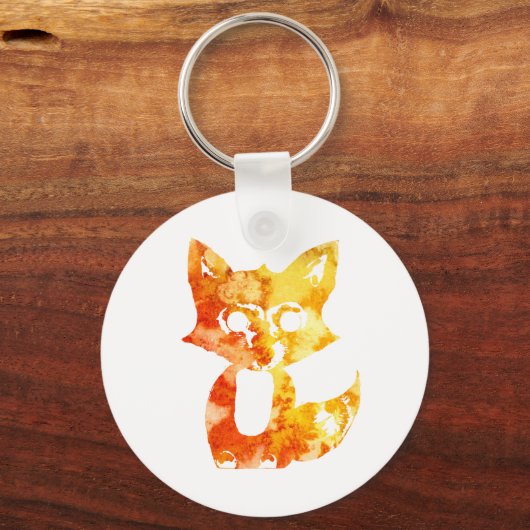Flammenfox Schlüsselanhänger (Vorderseite)