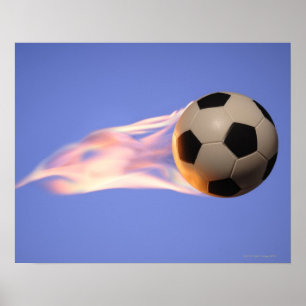 Flammenfußball Poster