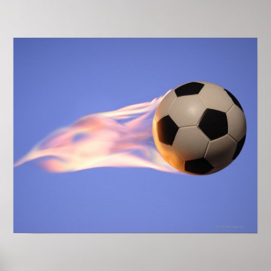 Flammenfußball Poster (Vorne)