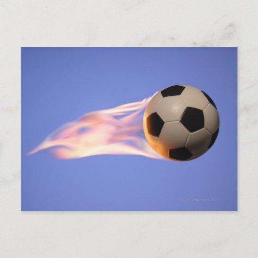 Flammenfußball Postkarte (Vorderseite)