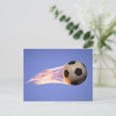 Flammenfußball Postkarte (Stehend Vorderseite)