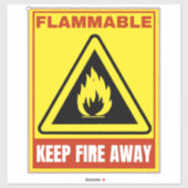 Flammengefahrensymbol Aufkleber (Blatt)