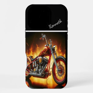 Flammengemaltes Chopper iPhone 16 Pro Max Hülle
