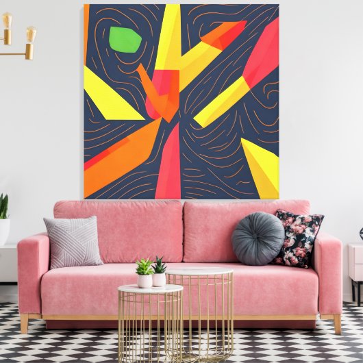 Flammengeometrie Leinwanddruck (Insitu (Wohnzimmer))