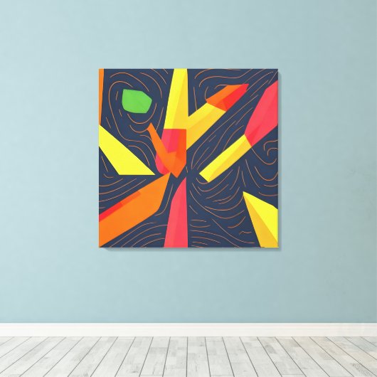 Flammengeometrie Leinwanddruck (Insitu (Holzboden))