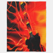 Flammengitarre Fleecedecke (Vorderseite)