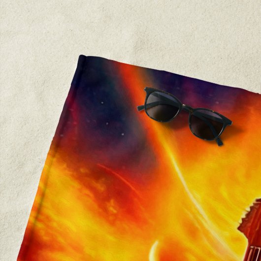 Flammengitarre Strandtuch (Beispiel)