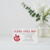 Flammengrill Utensils | Restaurant-Logo Visitenkarte (Stehend Vorderseite)