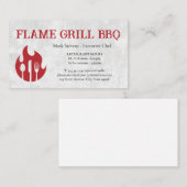 Flammengrill Utensils | Restaurant-Logo Visitenkarte (Vorne/Hinten)