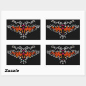 Flammenharpige, farbenfrohe coole Skizze v2 Rechteckiger Aufkleber (Blatt)