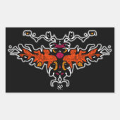 Flammenharpige, farbenfrohe coole Skizze v2 Rechteckiger Aufkleber (Vorderseite)