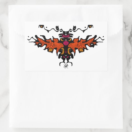 Flammenharpy coole Skizze v1 Rechteckiger Aufkleber (Tasche)