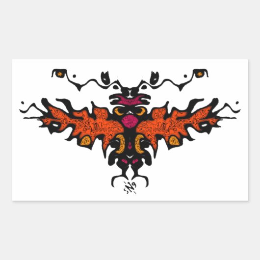 Flammenharpy coole Skizze v1 Rechteckiger Aufkleber (Vorderseite)