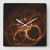 Flammenhecht Quadratische Wanduhr (Vorderseite)