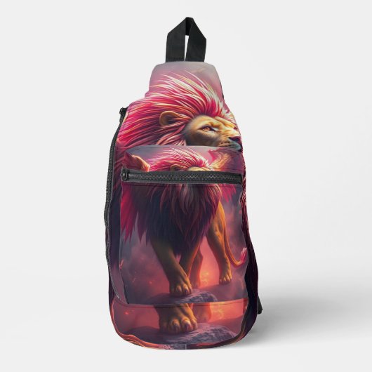 Flammenherz – Der geflügelte Löwe Crossbody Bag (Vorderseite)